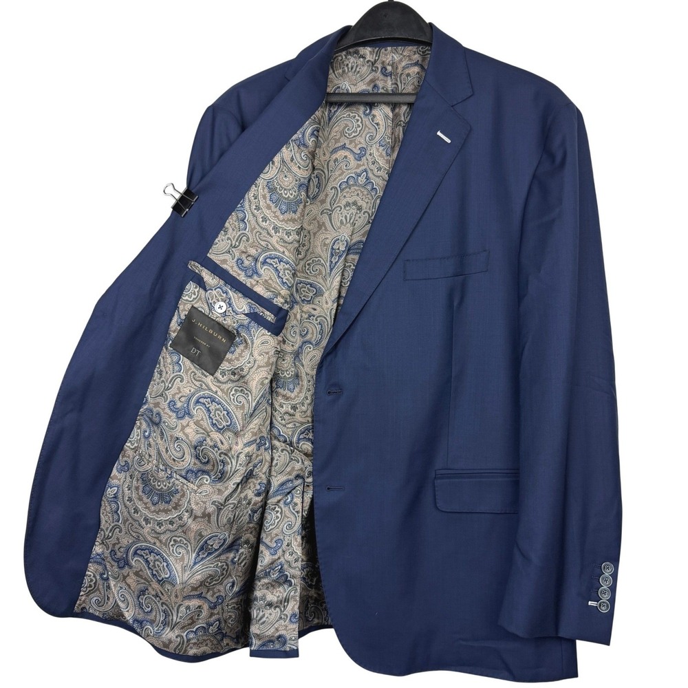 J. Hilburn Vitale Barberis Canonico Super 150s 48R Wool Blazer Sport Coat Navy